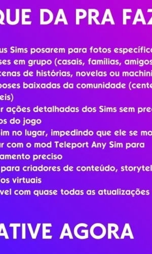 MOD POSE PLAYER PORTUGUES TS4 PC - ENVIO DIGITAL
